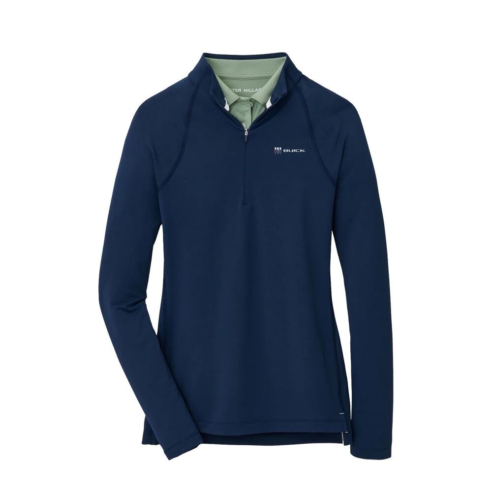 Peter Millar Women’s Buick Quarter Zip Pullover Navy L UPF 50+ Golf